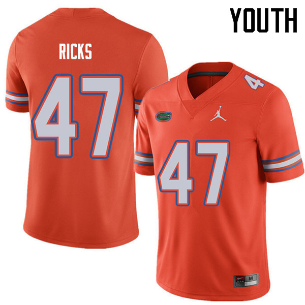 Jordan Brand Youth #47 Isaac Ricks Florida Gators College Football Jerseys Sale-Orange